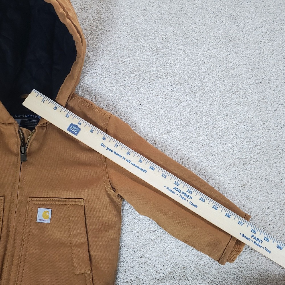 Carhartt Jacket Toddler Size 2T Brown Insulated Duck Canvas Hooded Rugged - Picture 7 of 16